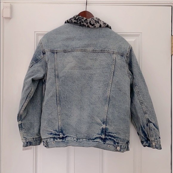 Free People Wild Ones Faux Shearling Denim Jacket - Picture 7 of 7